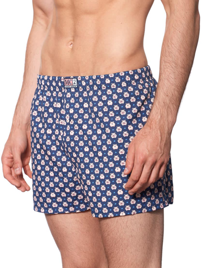Shop Mc2 Saint Barth Man Underwear Boxer Piggy Print In Blue