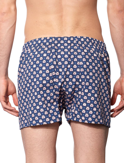 Mc2 Saint Barth Man Underwear Boxer Piggy Print In Blue