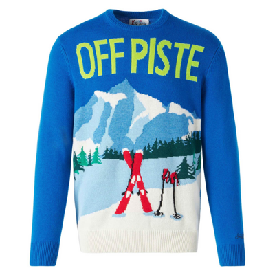 Mc2 Saint Barth Ski-print Wool-cashmere Blend Jumper In Multicolor