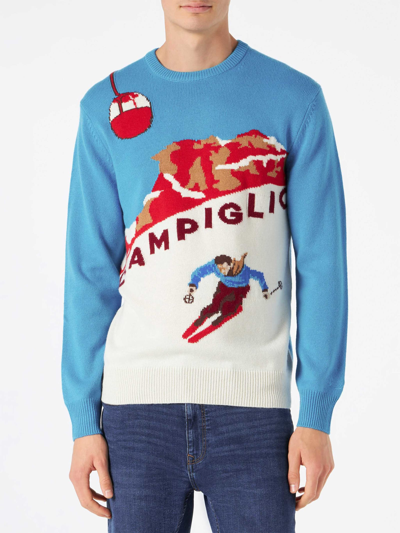 Shop Mc2 Saint Barth Man Sweater With Campiglio Postcard