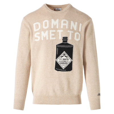 Shop Mc2 Saint Barth Man Sweater With Domani Smetto Lettering