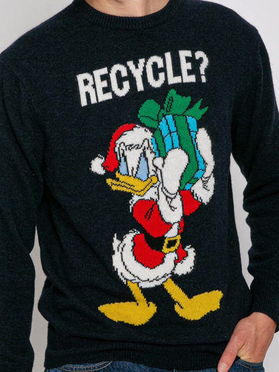 Shop Mc2 Saint Barth Man Sweater With Donald Duck Recycled? ©disney Special Edition In Blue