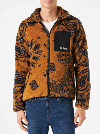 Shop Mc2 Saint Barth Man Sherpa Jacket With Pattern