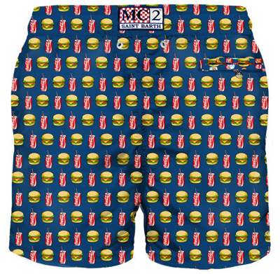 Shop Mc2 Saint Barth Man Light Fabric Swim Shorts With Coca-cola Print Coca-cola® Special Edition