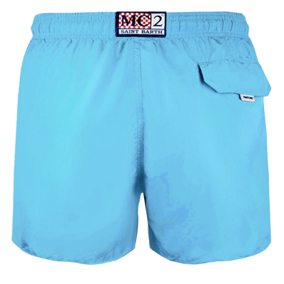 Mc2 Saint Barth Man Light Blue Swim Shorts Pantone Special Edition In Blue