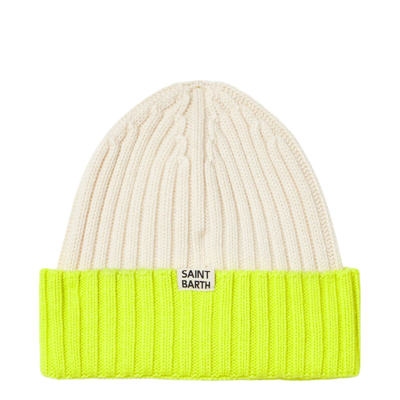 Shop Mc2 Saint Barth Man Knit Beanie With Apres Ski Embroidery