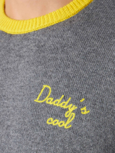 Shop Mc2 Saint Barth Man Grey Sweater With Daddys Cool Embroidery