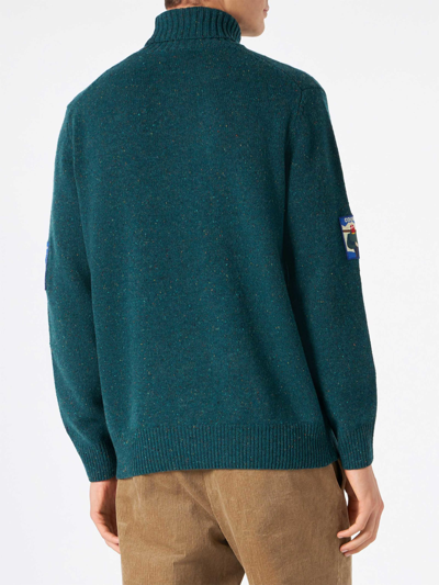 Mc2 Saint Barth Man Green Turtle-neck Sweater