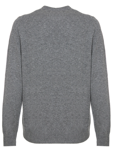 Mc2 Saint Barth Man Grey Sweater Sun Moritz Pirates Fluo Embroidery In Grey
