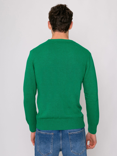 Mc2 Saint Barth Man Green Sweater Infedele Print In Green
