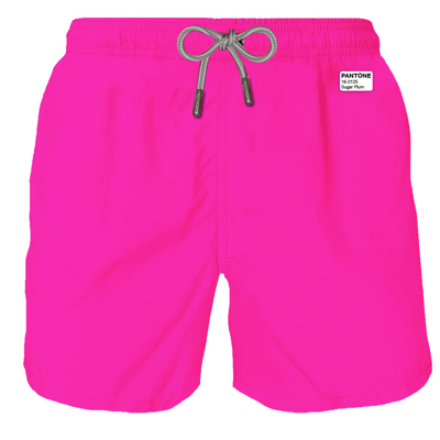 Shop Mc2 Saint Barth Man Fluo Pink Swim Shorts Pantone Special Edition