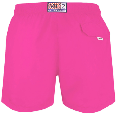 Shop Mc2 Saint Barth Man Fluo Pink Swim Shorts Pantone Special Edition