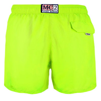 Mc2 Saint Barth Man Fluo Yellow Swim Shorts Pantone Special Edition In Yellow