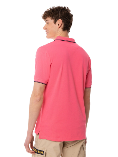 Mc2 Saint Barth Man Fluo Pink Polo Piquet In Pink