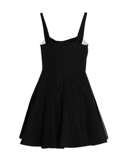 Shop Giovanni Bedin Contrast Pleated Flannel Dress In Black