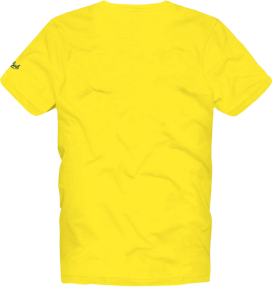 Mc2 Saint Barth Man Cotton T-shirt With Sbagliato Glass Print In Yellow