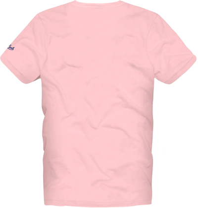Shop Mc2 Saint Barth Man Cotton T-shirt With Mojito Print In Pink