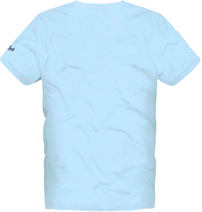 Shop Mc2 Saint Barth Man Cotton T-shirt With Gin Lemon Print In Blue