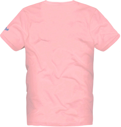 Shop Mc2 Saint Barth Man Cotton T-shirt With Gin And Flower Print In Pink