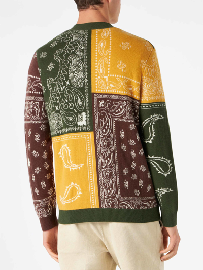 Mc2 Saint Barth Bandanna Wool Blend Knit Cardigan