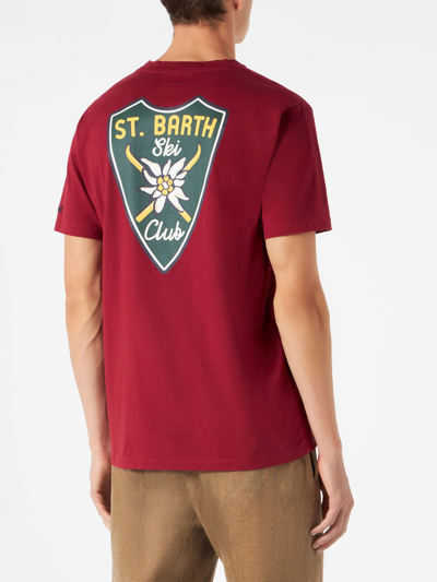 Mc2 Saint Barth Man Burgundy T-shirt With Print