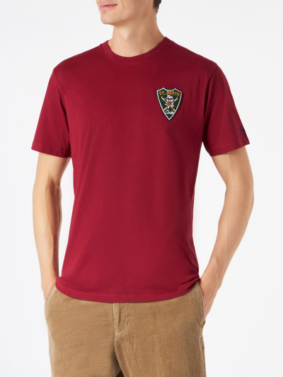 Mc2 Saint Barth Man Burgundy T-shirt With Print