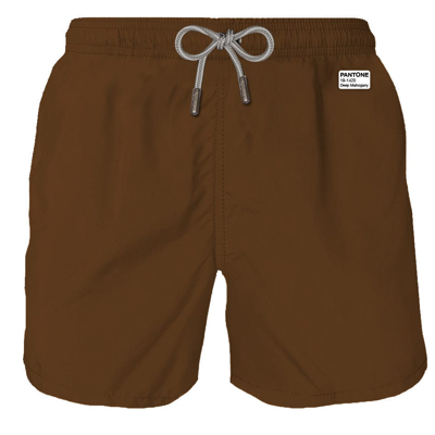 Shop Mc2 Saint Barth Man Brown Swim Shorts Pantone Special Edition