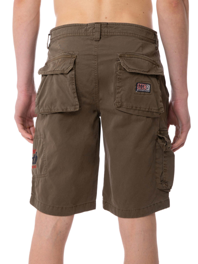 Shop Mc2 Saint Barth Man Brown Cargo Bermuda With Pockets