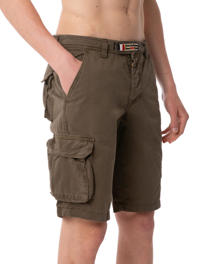 Mc2 Saint Barth Man Brown Cargo Bermuda With Pockets In Brown