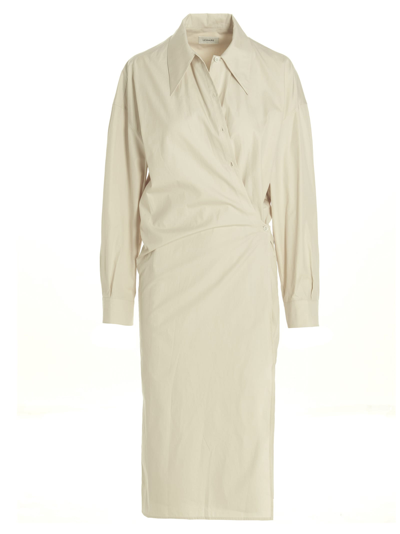 Shop Lemaire Twisted Dress In White