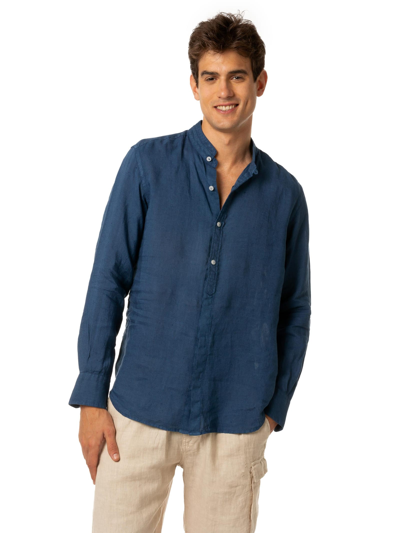 Shop Mc2 Saint Barth Man Blue Shirt