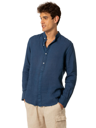 Mc2 Saint Barth Man Blue Shirt In Blue