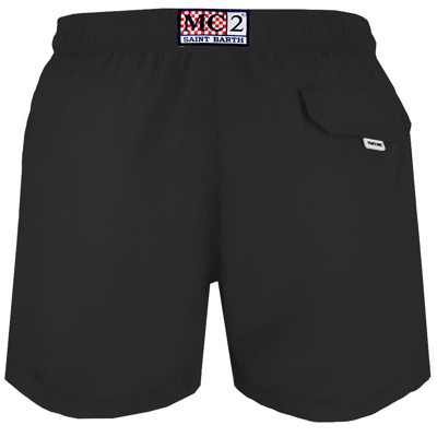 Mc2 Saint Barth Man Black Swim Shorts Pantone Special Edition In Black