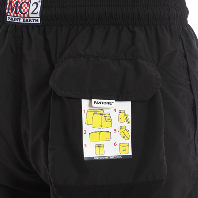 Mc2 Saint Barth Man Black Swim Shorts Pantone Special Edition In Black