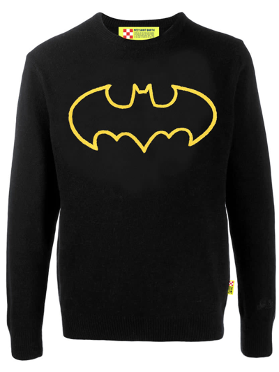 Shop Mc2 Saint Barth Man Black Sweater Batman Logo Warner Bros. Special Edition