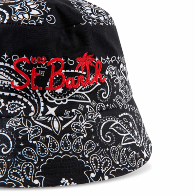 Mc2 Saint Barth Man Black Bucket Hat In Black