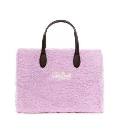 Mc2 Saint Barth Lilac Sherpa Fabric Handbag In Purple