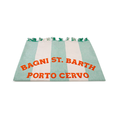 Shop Mc2 Saint Barth Lightweight Fouta With Porto Cervo Embroidery In Green