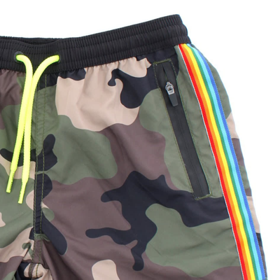 Mc2 Saint Barth Light Fabric Man Swim Shorts With Zipped Pockets In Green