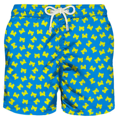 Mc2 Saint Barth Lighting Micro Fantasy Drawstring Swim Shorts In Blue