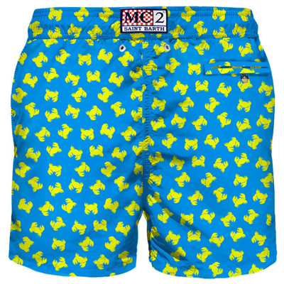 Mc2 Saint Barth Lighting Micro Fantasy Drawstring Swim Shorts In Blue