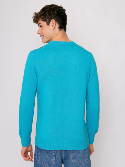 Mc2 Saint Barth Light Blue Man Sweater Campiglio Pirates Embroidery In Blue