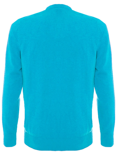 Shop Mc2 Saint Barth Man Sweater With Campiglio Pirates Embroidery In Blue