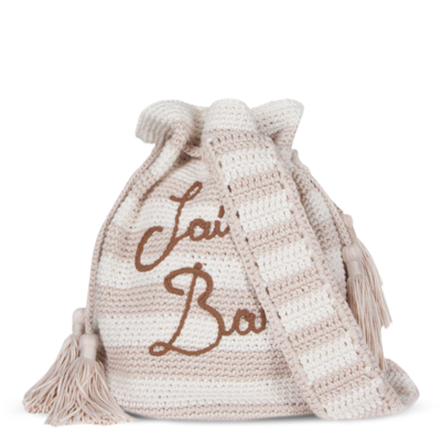 Shop Mc2 Saint Barth Handmade Crochet Bucket Bag In White