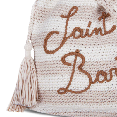 Mc2 Saint Barth Handmade Crochet Bucket Bag In White
