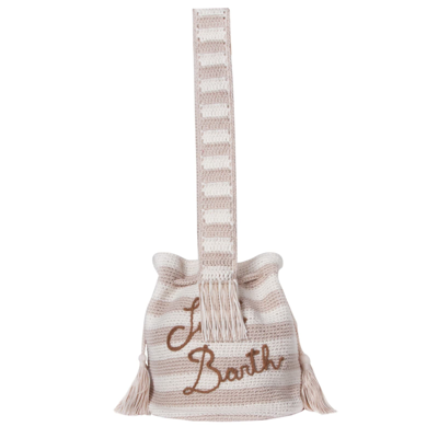 Mc2 Saint Barth Handmade Crochet Bucket Bag In White