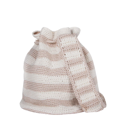 Mc2 Saint Barth Handmade Crochet Bucket Bag In White