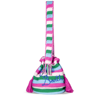 Mc2 Saint Barth Handmade Crochet Bucket Bag In Multicolor