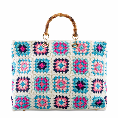 Mc2 Saint Barth Handmade Crochet Bag In White