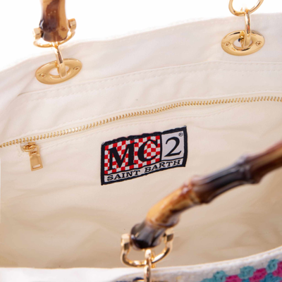 Mc2 Saint Barth Handmade Crochet Bag In White